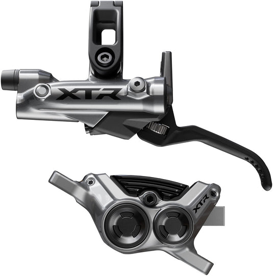 Shimano XTR M9220 Enduro Hydraulic Disc Brake Bundle Left/Front & Right/Rear Post Mount 4-Piston, Metal Finned Calipers