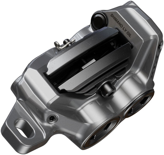 Shimano XTR BR-M9220 Enduro Disc Brake Caliper - Front or Rear, Post Mount, 4-Piston, Includes P04C-MF Finned Metal Pads
