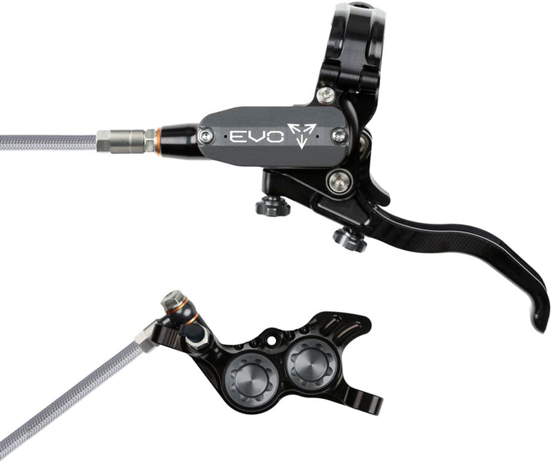 Load image into Gallery viewer, Hope EVO GR4 4-Piston Hydraulic Disc Brake Set - Left &amp; Right Post Mount, High-Performance, Black/Smoke
