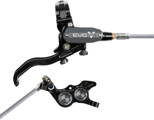 Hope EVO GR4 4-Piston Hydraulic Disc Brake Set - Left & Right Post Mount, High-Performance, Black/Smoke