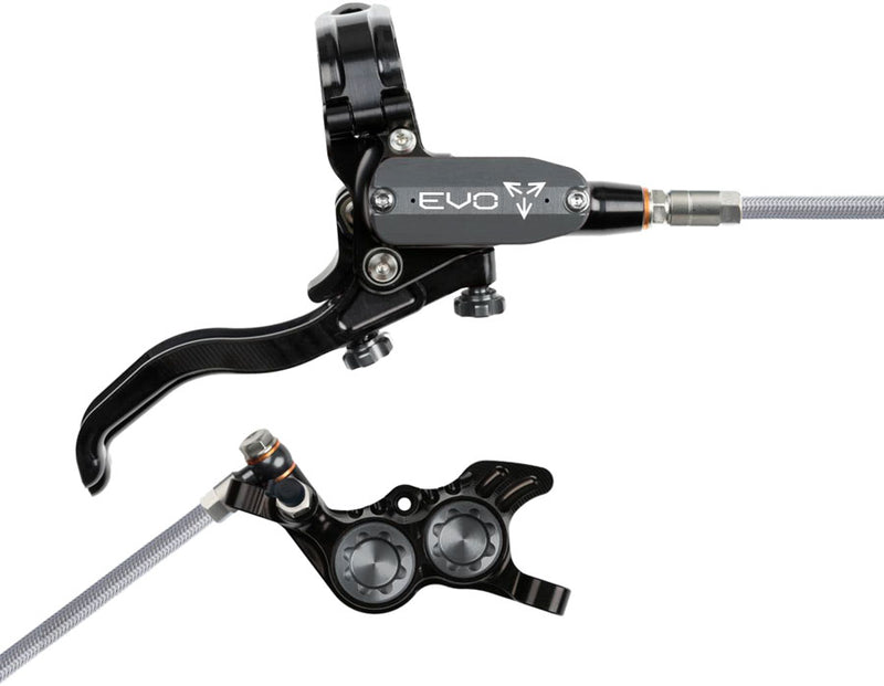 Load image into Gallery viewer, Hope EVO GR4 4-Piston Hydraulic Disc Brake Set - Left &amp; Right Post Mount, High-Performance, Black/Smoke
