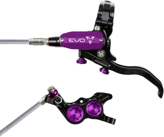 Hope EVO GR4 4-Piston Hydraulic Disc Brake Set - Left & Right Post Mount, Brake Levers, Organic Pads
