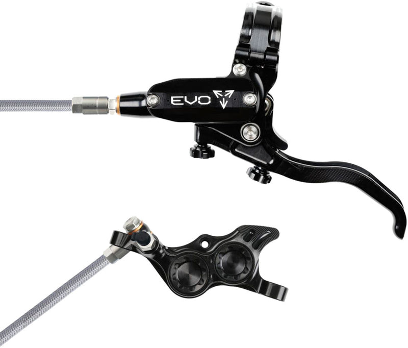 Load image into Gallery viewer, Hope EVO TR4 Disc Brake and Lever Set - Left Hand, Post Mount, 4-Piston, Braided Hydraulic Hose, Black
