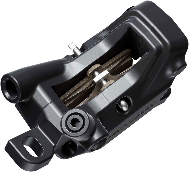 Load image into Gallery viewer, Shimano Deore BR-M6220 Disc Brake and BL-M6200 Lever - Left/Front, Post Mount, 4-Piston Caliper, SM-BH90-SS Hose, Metal
