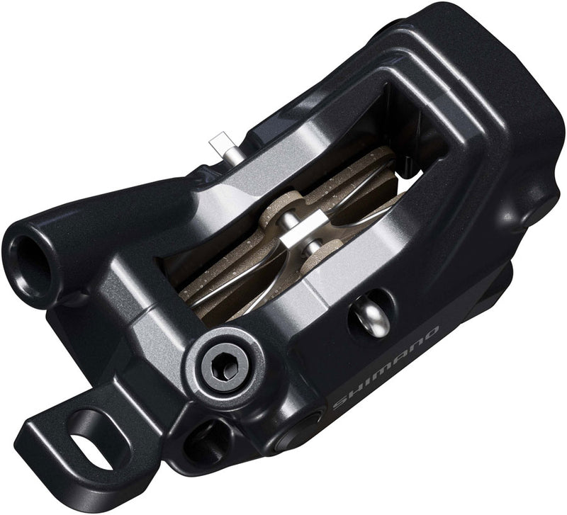 Load image into Gallery viewer, Shimano Deore BR-MT620 Disc Brake Caliper - Front or Rear, Post Mount, 4-Piston, Includes D03S-MX Resin Pads, Black
