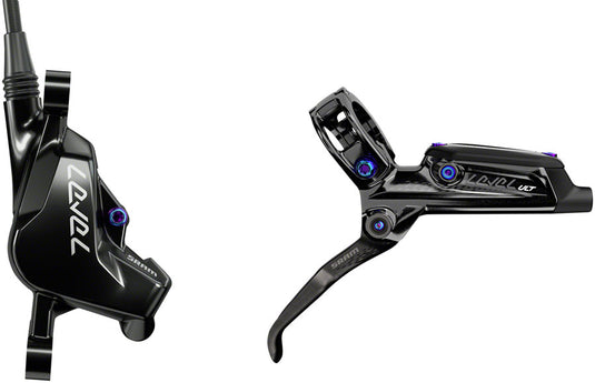 SRAM Level Ultimate Hydraulic Disc Brake Front & Rear Post Mount - Lightweight, Cross-Country, Carbon-Fiber Lever, Organic Pads