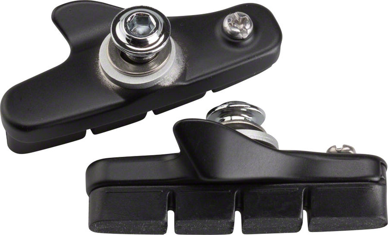 Load image into Gallery viewer, 2 Pack Shimano 105 5800-L Road Brake Shoe Set R55C4 Pads Aluminum Carrier Black
