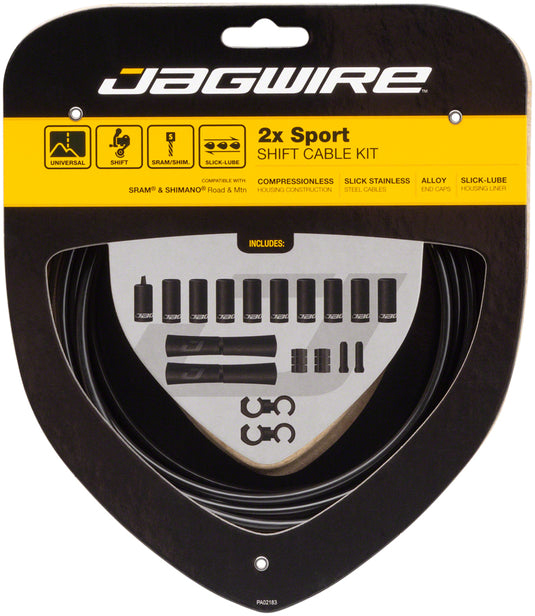 Jagwire-2x-Sport-Shift-Cable-Kit-Shift-Cable-and-Housing-Sets-Bicycle-Shift-Cable-and-Housing-Sets