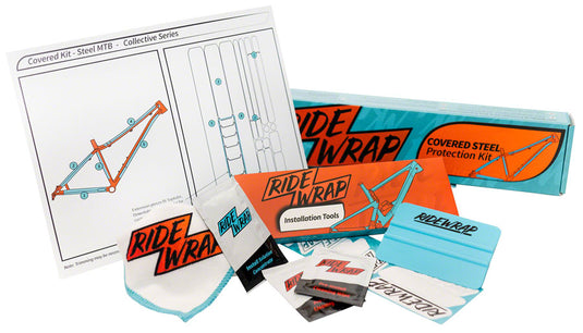 RideWrap Covered Frame Protection, MTB Steel Kit, Matte Clear