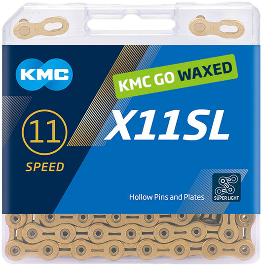 KMC X11SL Waxed Chain - 11-Speed, 118 Links, Ti Gold
