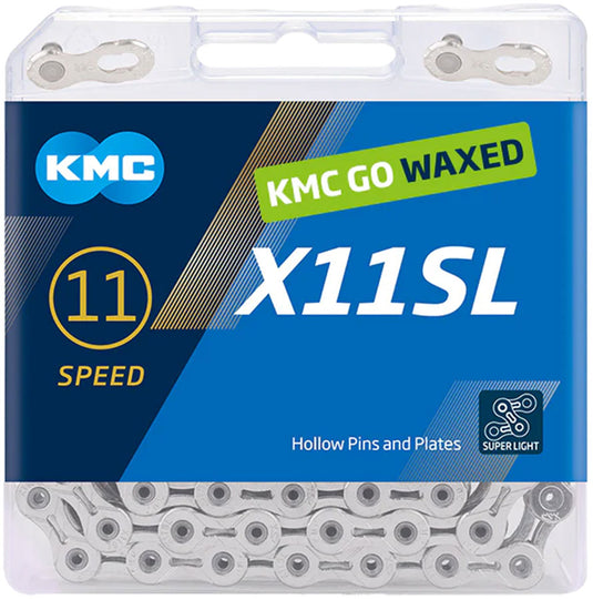 KMC X11SL Waxed Chain - 11-Speed, 118 Links, Silver