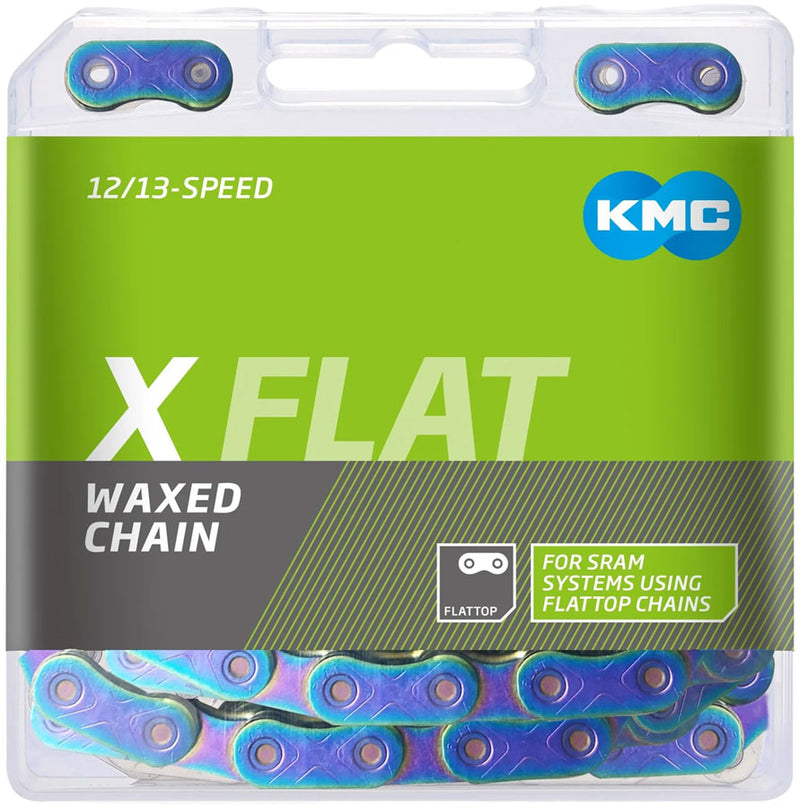 Load image into Gallery viewer, KMC X-Flat Waxed Chain - 12/13-Speed, 126 Links, Compatible with SRAM T-Type and AXS Systems, Aurora
