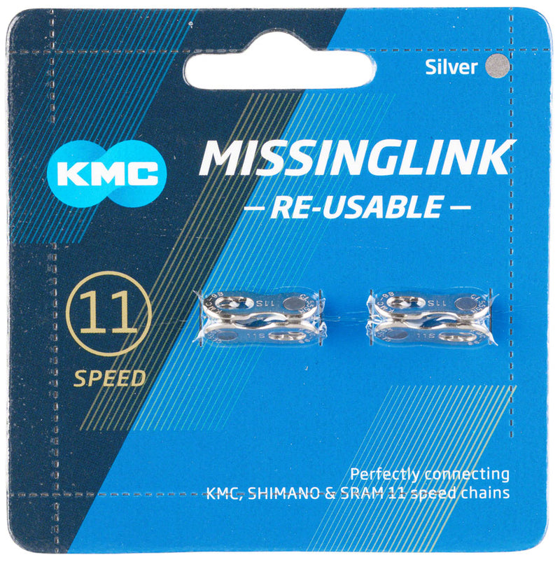 Load image into Gallery viewer, KMC MissingLink-11 Connector - 11-Speed, Reusable, Silver, 2 Pairs/Card

