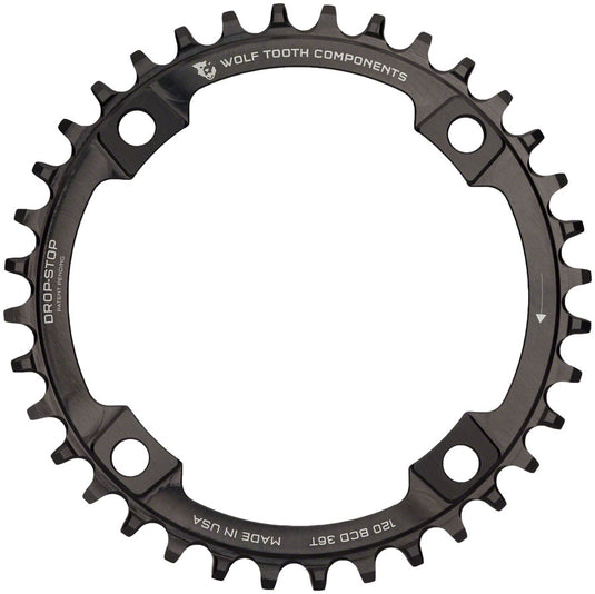 Wolf Tooth 120 BCD Chainring - 36t, 120 BCD, 4-Bolt, Drop-Stop A, Black