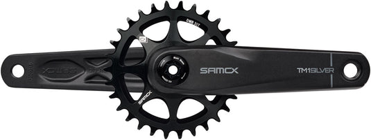 Samox Silver TM-1 Crankset - 160mm, 3-Bolt Direct Mount 30t Chainring, 24mm Chromoly Spindle, Black