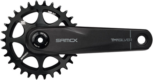 Samox Silver TM-1 Crankset - 160mm, 3-Bolt Direct Mount 30t Chainring, 24mm Chromoly Spindle, Black