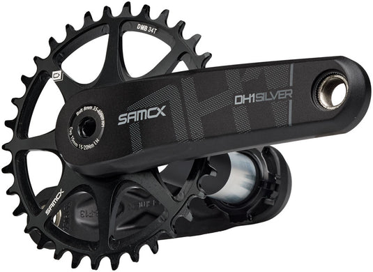 Samox Silver DH-1 Crankset - 160mm, 3-Bolt Direct Mount 34t Chainring, 28.99mm (DUB Type) Spindle, Black