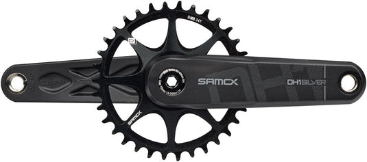 Samox Silver DH-1 Crankset - 160mm, 3-Bolt Direct Mount 34t Chainring, 28.99mm (DUB Type) Spindle, Black
