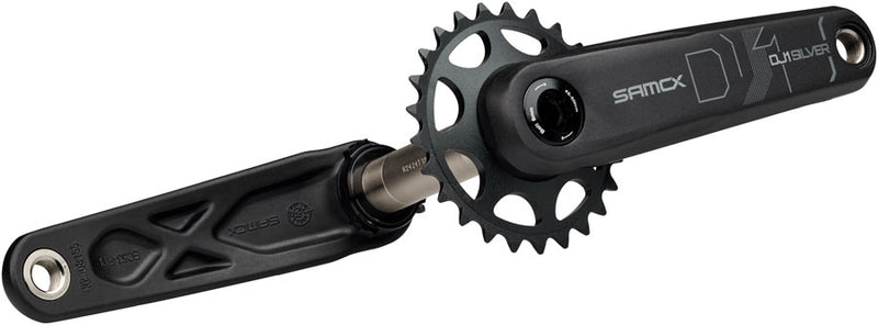 Load image into Gallery viewer, Samox Silver DJ-1 Crankset - 160mm, 3-Bolt Direct Mount 25t Chainring, 24mm Chromoly Spindle, Black
