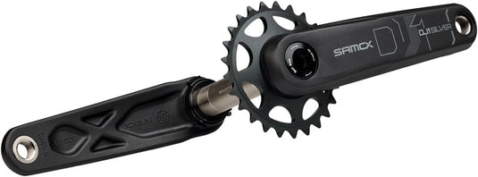 Samox Silver DJ-1 Crankset - 155mm, 3-Bolt Direct Mount 25t Chainring, 24mm Chromoly Spindle, Black