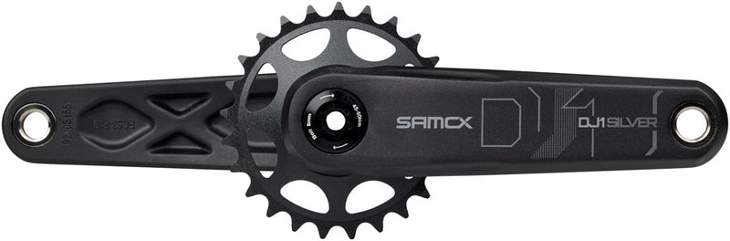 Load image into Gallery viewer, Samox Silver DJ-1 Crankset - 160mm, 3-Bolt Direct Mount 25t Chainring, 24mm Chromoly Spindle, Black
