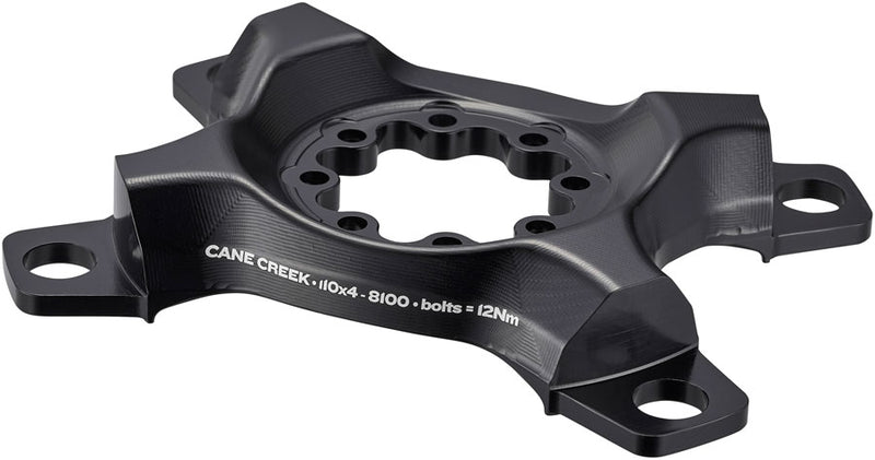 Load image into Gallery viewer, Cane Creek eeWings Chainring Spider - 4-Bolt, 110 Asymmetric BCD, 8-Bolt Mount Type, For Shimano Ultegra 8100, Black
