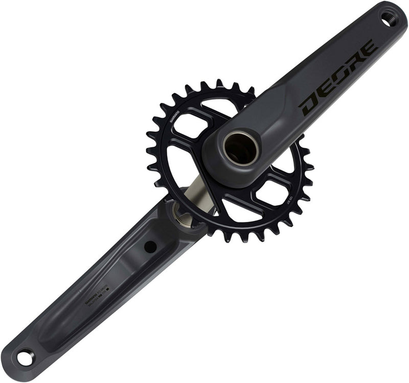 Load image into Gallery viewer, Shimano Deore FC-M6200 Crankset - 165mm, 12-Speed, 30t, 55mm Chainline, Dark Gray/Black
