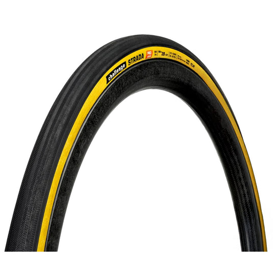Challenge Tire Strada Pro Tubeless 700x35 Black/Tanwall - Lightweight, Handmade Cycling Tire with SMARTprime Tread