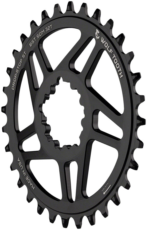 Load image into Gallery viewer, Wolf Tooth Direct Mount Chainring - 32t, SRAM 3-Bolt Direct Mount, Drop-Stop ST, Requires 12-Speed HG+ Chain, Black
