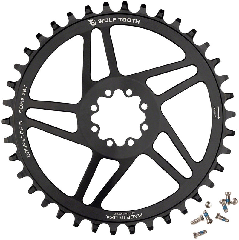Load image into Gallery viewer, Wolf-Tooth-Chainring-38t-8-Bolt-DM-6mm-Offset-DMCN0400-Direct-Mount-MTB-Chainrings
