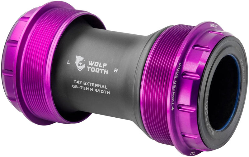 Load image into Gallery viewer, Wolf Tooth T47 External Bottom Bracket - T47 External, 68/73mm, For SRAM DUB Spindle, Ultraviolet Purple
