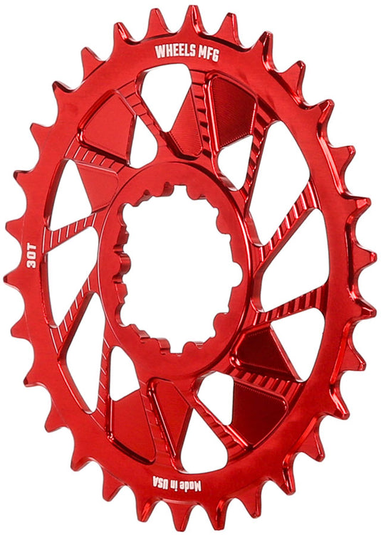 Wheels Manufacturing Direct Mount Chainring - 30t, SRAM 3-Bolt Direct Mount, 3mm Offset, Compatible with Hyperglide+