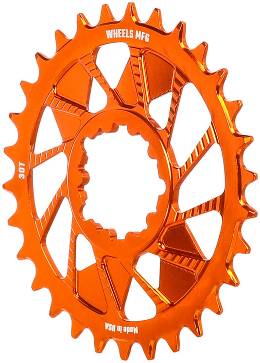 Wheels Manufacturing Direct Mount Chainring - 30t, SRAM 3-Bolt Direct Mount, 3mm Offset, Compatible with Hyperglide+
