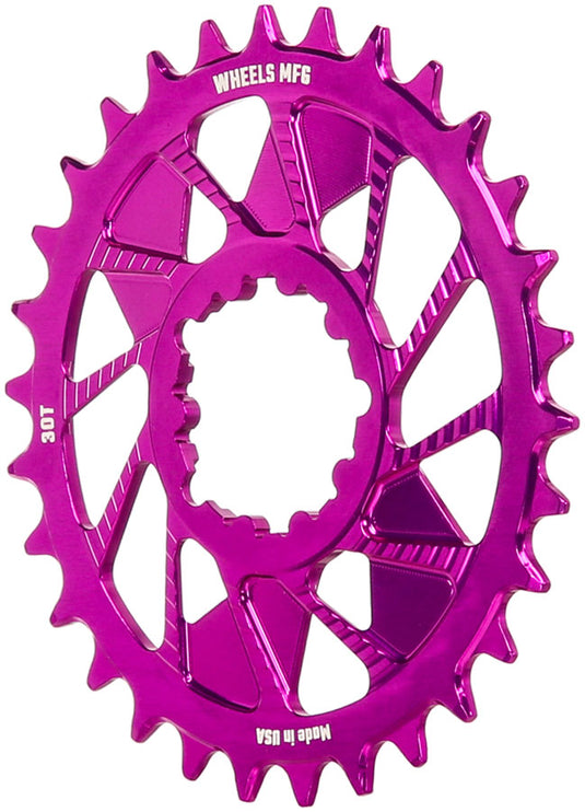 Wheels Manufacturing Direct Mount Chainring - 30t, SRAM 3-Bolt Direct Mount, 3mm Offset, Compatible with Hyperglide+