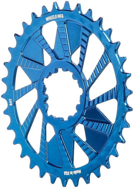 Wheels Manufacturing Direct Mount Chainring - 34t, SRAM 3-Bolt Direct Mount, 3mm Offset, Compatible with Hyperglide+