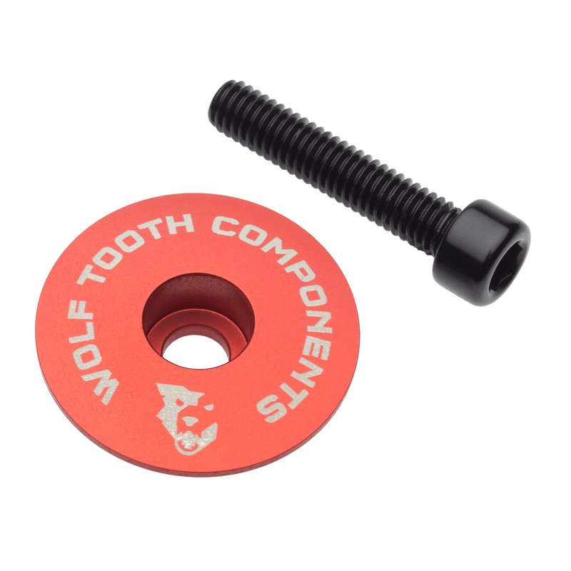 Load image into Gallery viewer, Wolf Tooth Ultralight 7075 Aluminum Stem Cap &amp; Bolt - Raw Silver
