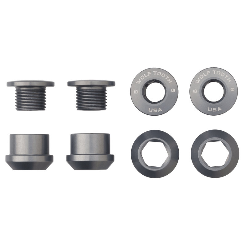 Load image into Gallery viewer, Wolf Tooth 1x Chainring Bolt Set - 7075-T6 Aluminum, Raw Silver
