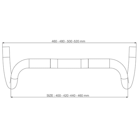 Deda Elementi Gravel 100 RHM Alloy Bar, (31.8) Blk - 44cm