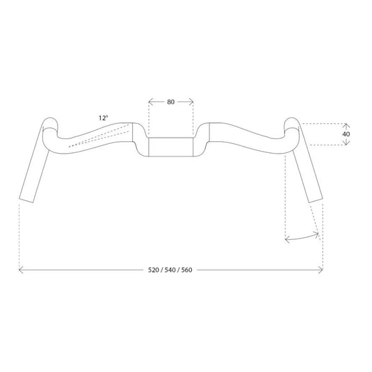 Deda Elementi Gera EOS UD Carbon Bar, (31.8) Blk - 46cm