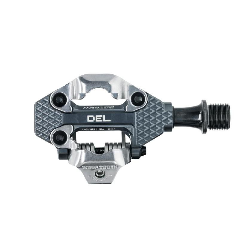 Load image into Gallery viewer, Wolf Tooth MK0 DEL Gravel Race Clipless Pedals - Single Sided Clipless, Alloy, 9/16", Shadow Gray, Pair, Shimano SPD
