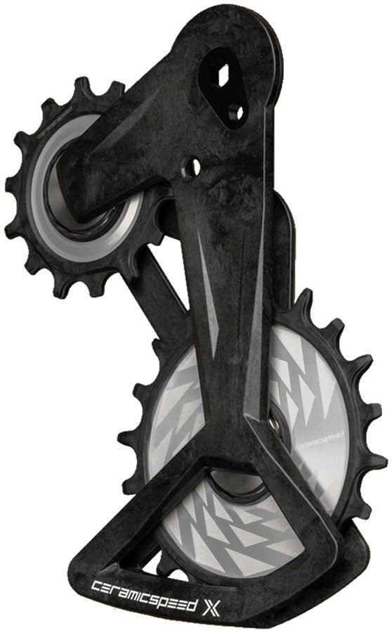 Load image into Gallery viewer, Ceramic Speed OSPW X Pulley Wheel System - For SRAM Eagle T-Type AXS Rear Derailleur, Black Cage with Silver Pulley

