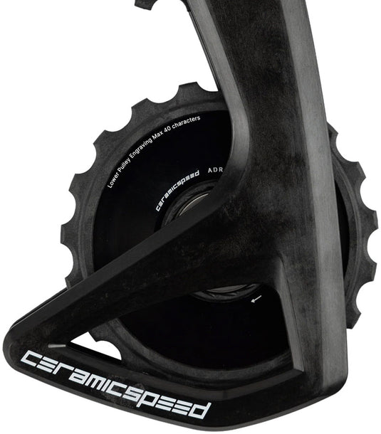 CeramicSpeed OSPW RS Alpha Pulley Wheel System for Shimano 105 7150 - ALPHA Aluminum Pulley, Carbon Cage, Black