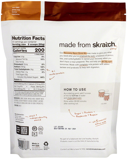 Skratch Labs Skratch Recovery Drink Recovery Mix Choc 24 Serving Sport & Recovery Drinks