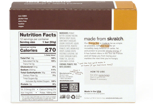 Skratch Labs Skratch Labs Energy Bar Sport Fuel - Peanut Butter and Chocolate, Box of 12
