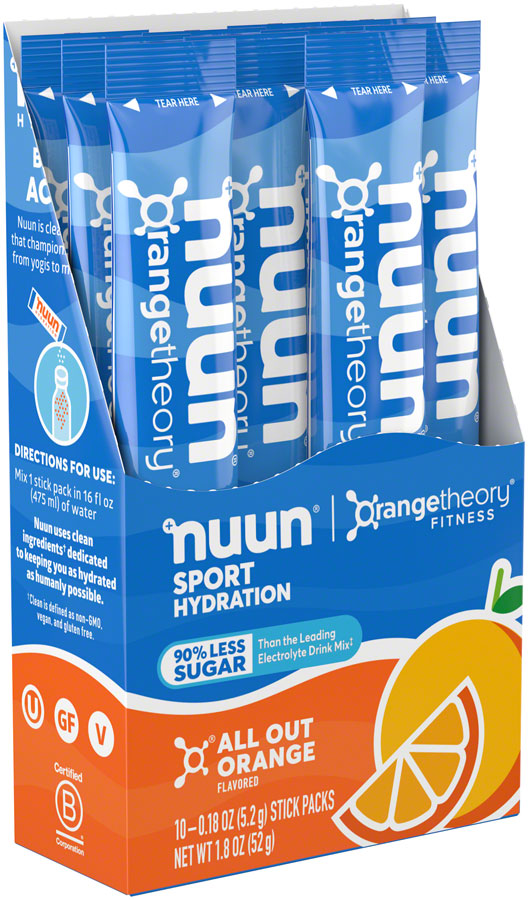 Nuun Sport Drink Mix All Out Orange, Box of 10, 10 servings, 10pcs