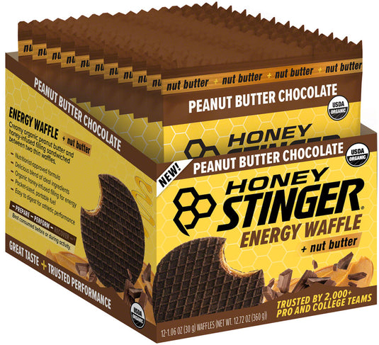 Honey Stinger Organic Peanut Butter Stinger Waffle Energy Peanut Butter Chocolate Box of 12 Yes