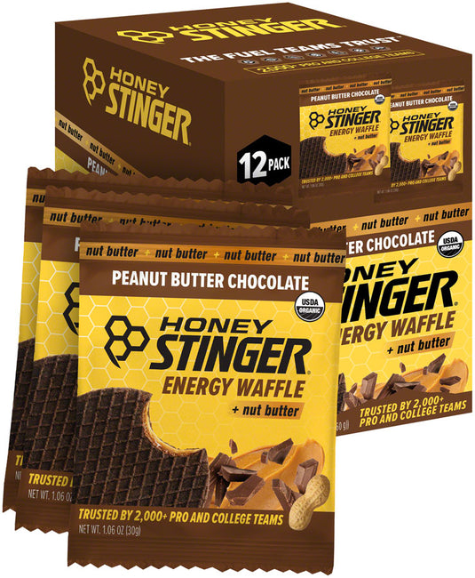 Honey Stinger Organic Peanut Butter Stinger Waffle Energy Peanut Butter Chocolate Box of 12 Yes