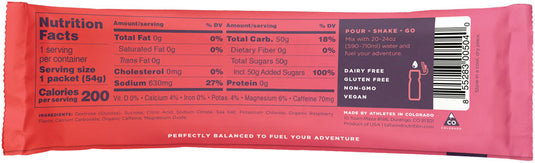 Tailwind Nutrition Endurance Fuel Raspberry - Caffeinated, Box of 12 Single Servings
