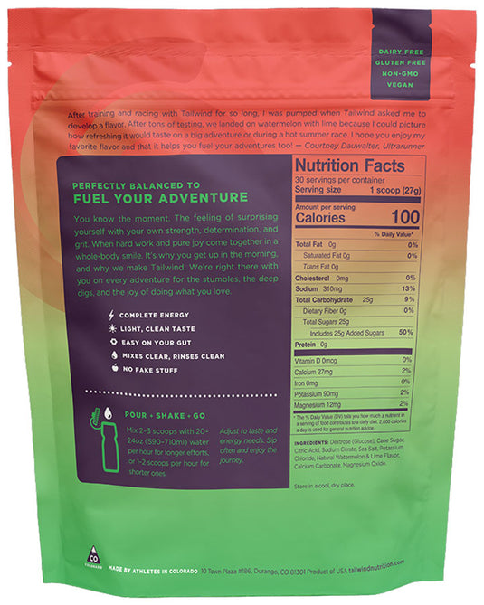 Tailwind Nutrition Endurance Fuel Dauwaltermelon - 30 Serving Bag