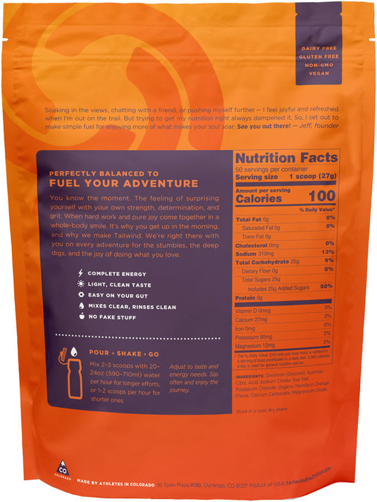 Tailwind Nutrition Endurance Fuel Mandarin - 50 Serving Bag